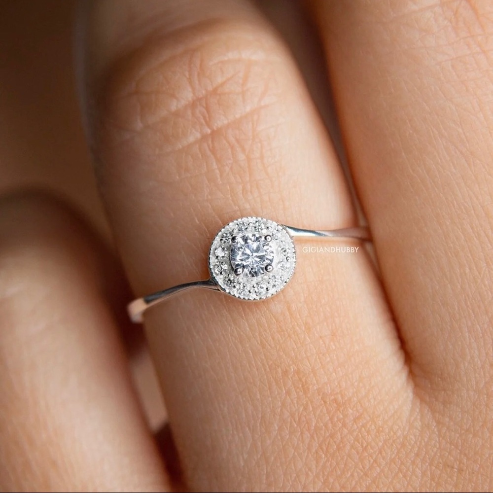 *NEW CZ promise ring on sterling silver